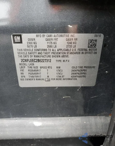 2019 Chevrolet Equinox Lt из США, поврежденный, VIN 2CNFLEEC2B6227312